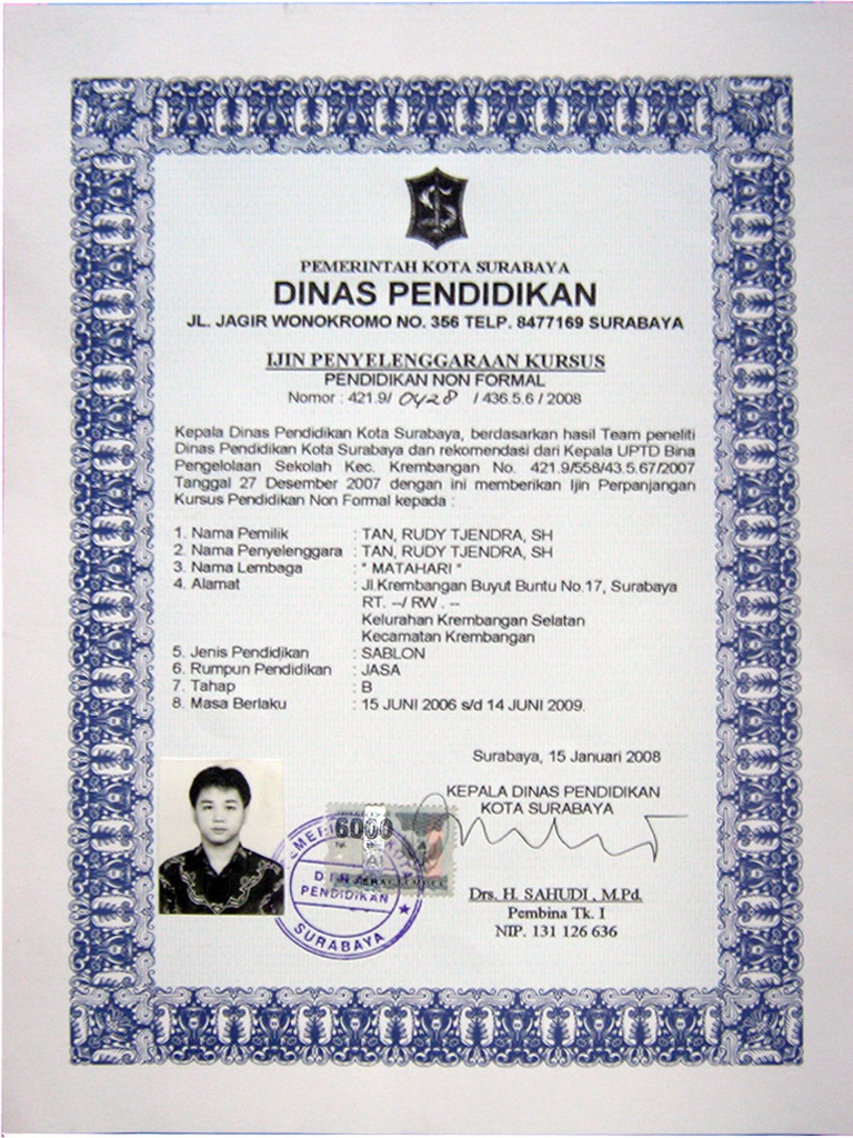 ijin kursus matahari 2008